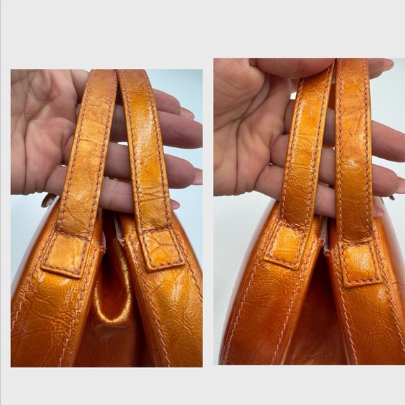 LOEWE 2 Way Bag Patent leather Orange Vintage - Picture 15 of 17